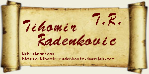 Tihomir Radenković vizit kartica